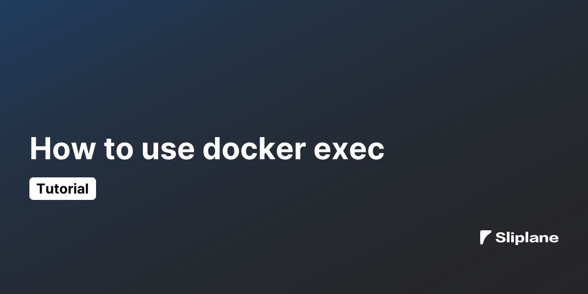 How to use docker exec