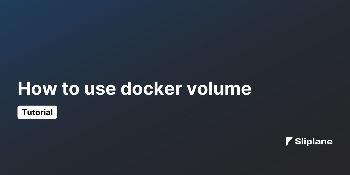 How to use docker volume